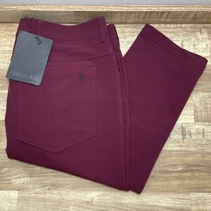 Public Rec Workday Pant Men 34/30 Maroon Technical 5-Pocket Stretch Trousers NEW